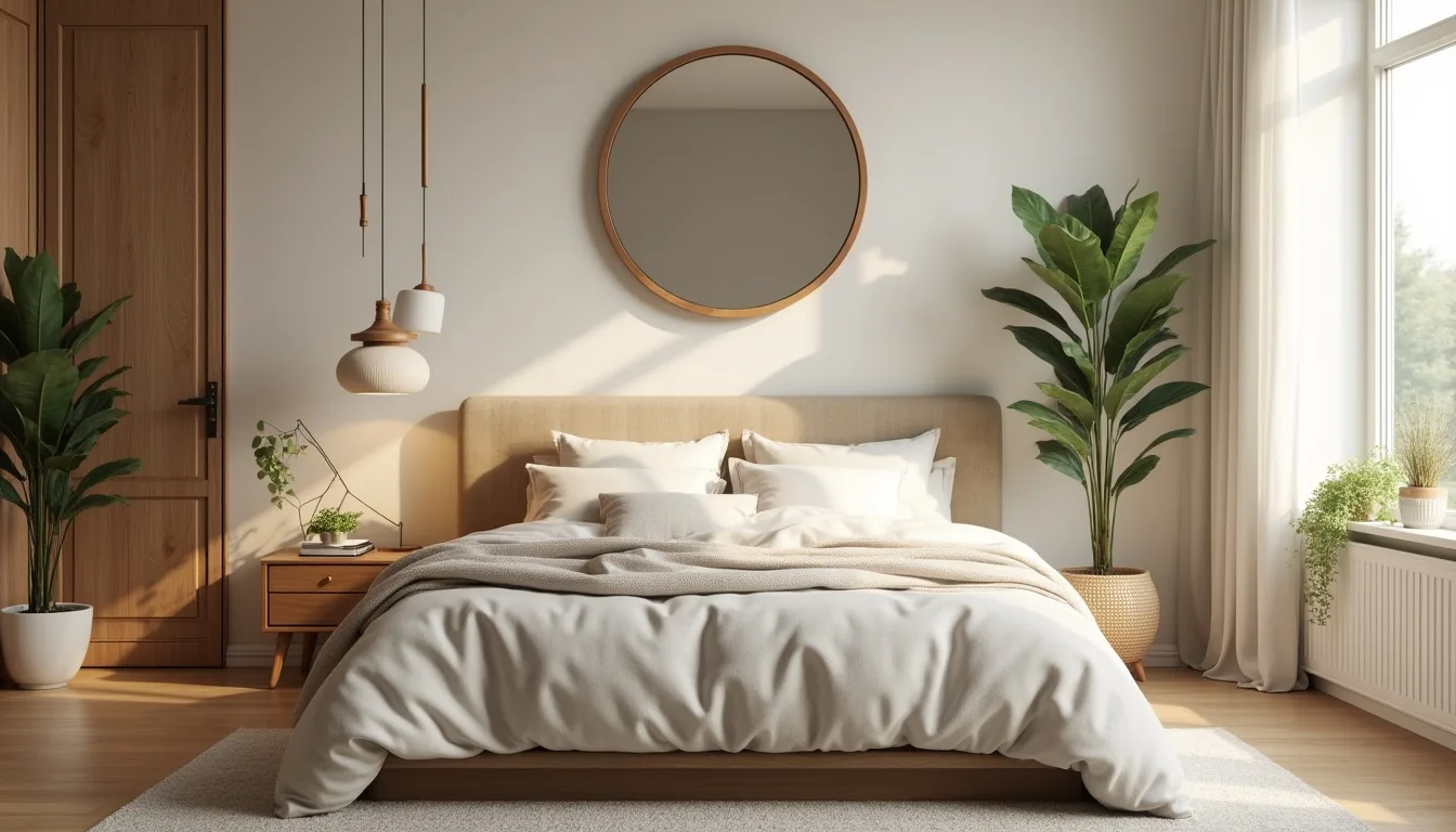 Feng shui bedroom with proper bed placement for restful sleep