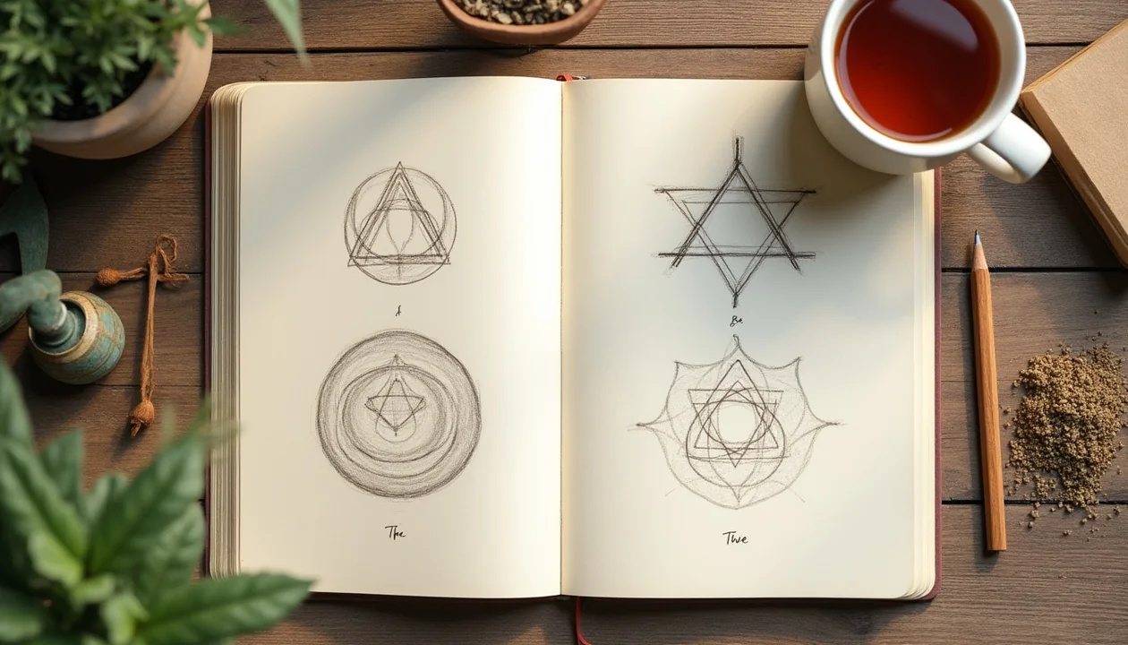 Sacred geometry journal symbols for intention setting